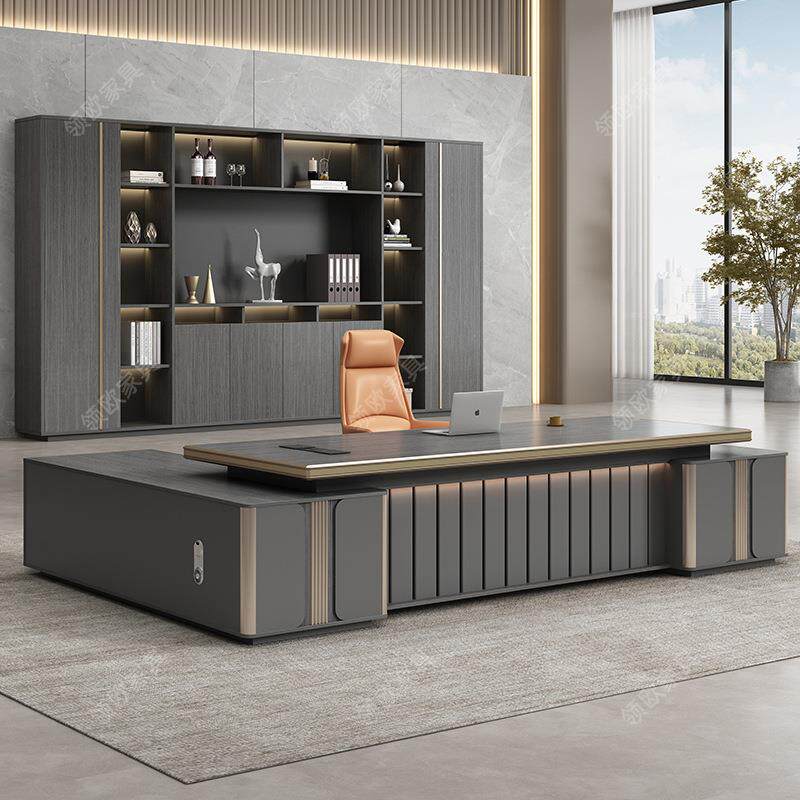 简约现代老板办公桌轻奢高级感办公室经理桌椅组合总裁大班台家具