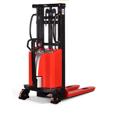 推荐SPM15(1.5吨)小型半电动堆高车运行稳定升高装卸堆