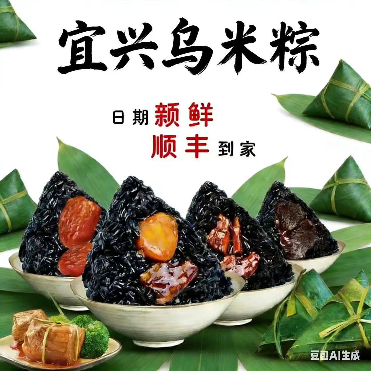 宜兴非遗特色纯手工乌米粽（不是黑米粽）新鲜现包5种口味可选