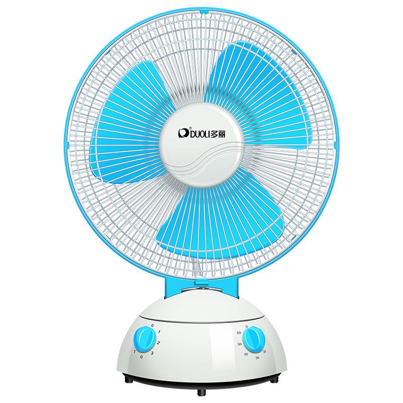 多丽电小风扇家用台式型台扇摇大风力定F时双电机儿童头TFT2-252-
