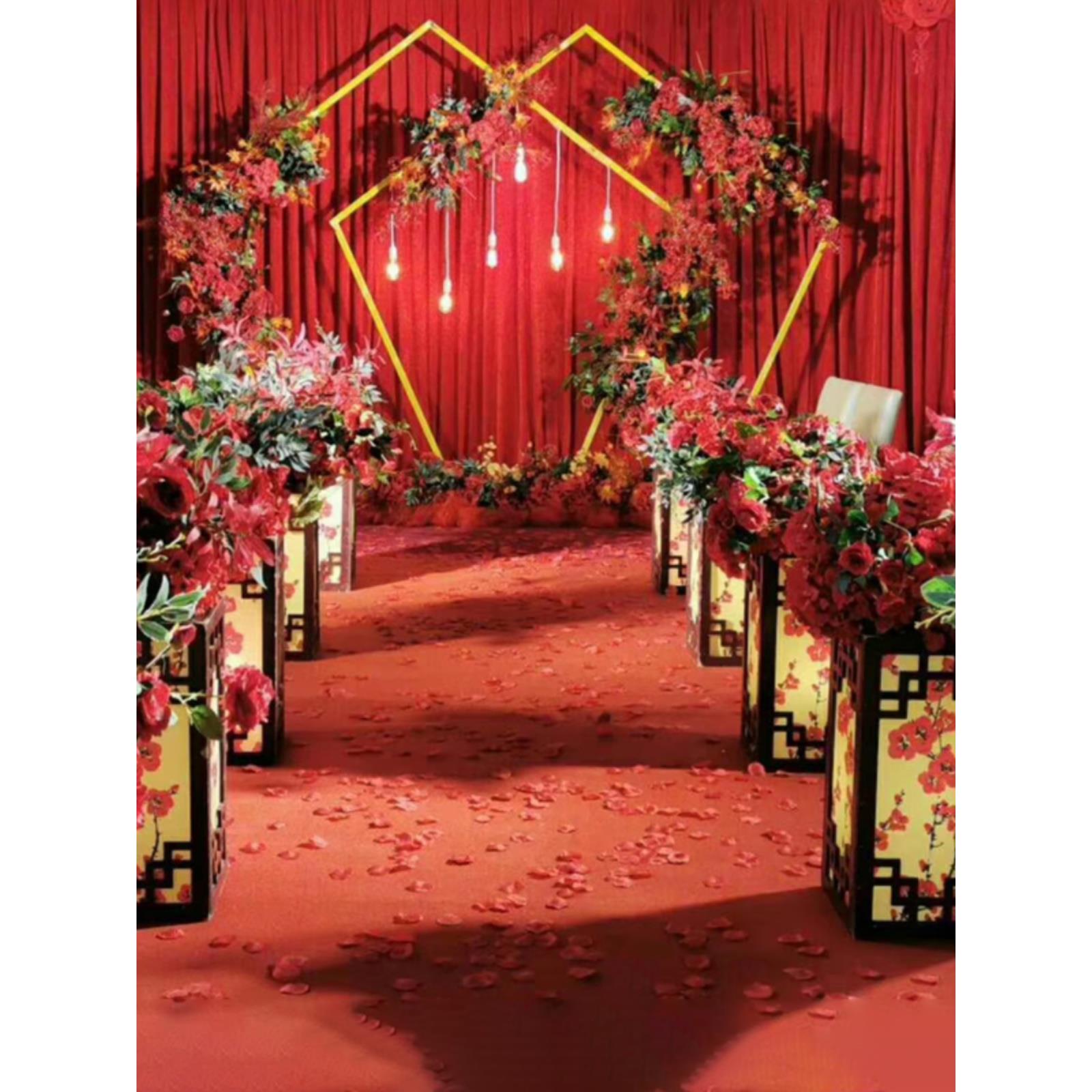 新柱装件款中式婚庆道具饰宫灯路引花婚GJW礼舞台摆结婚梅花方路