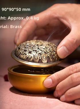 秉仁铜质青云工直香炉THX宣德香炉铜质手艺品家朱装香炉