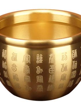 弗列钱德威客厅小铜盆存罐招财进百福PDP铜缸纯宝黄铜米缸聚宝盆