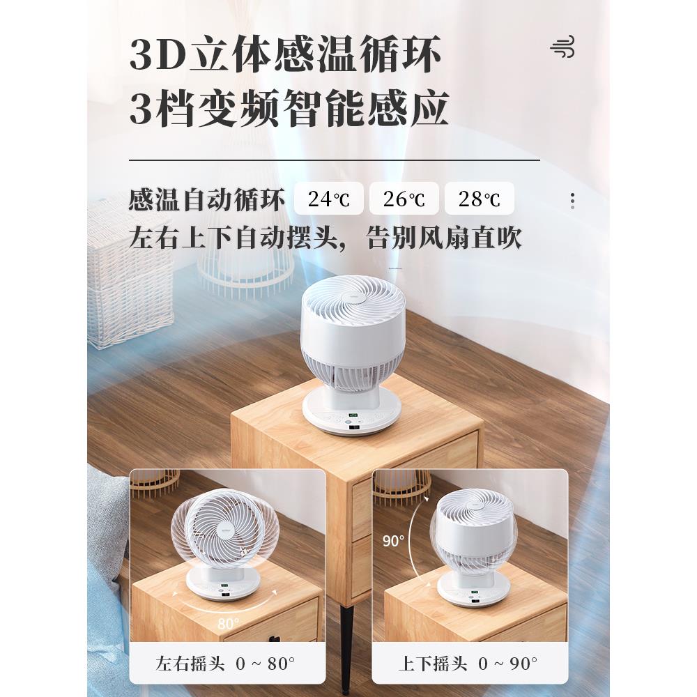 语音气Joino静n31585扇e空循环家用电风扇音台式小型厨房涡轮扇36
