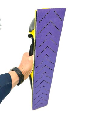 跨境陶瓷紫色长条砂纸旋风孔70x420mm薄膜基737U同款多孔紫砂手撕