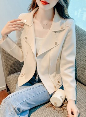 150小个子麂皮绒风衣外套女155春秋季短款夹克高级感小众上衣xs码