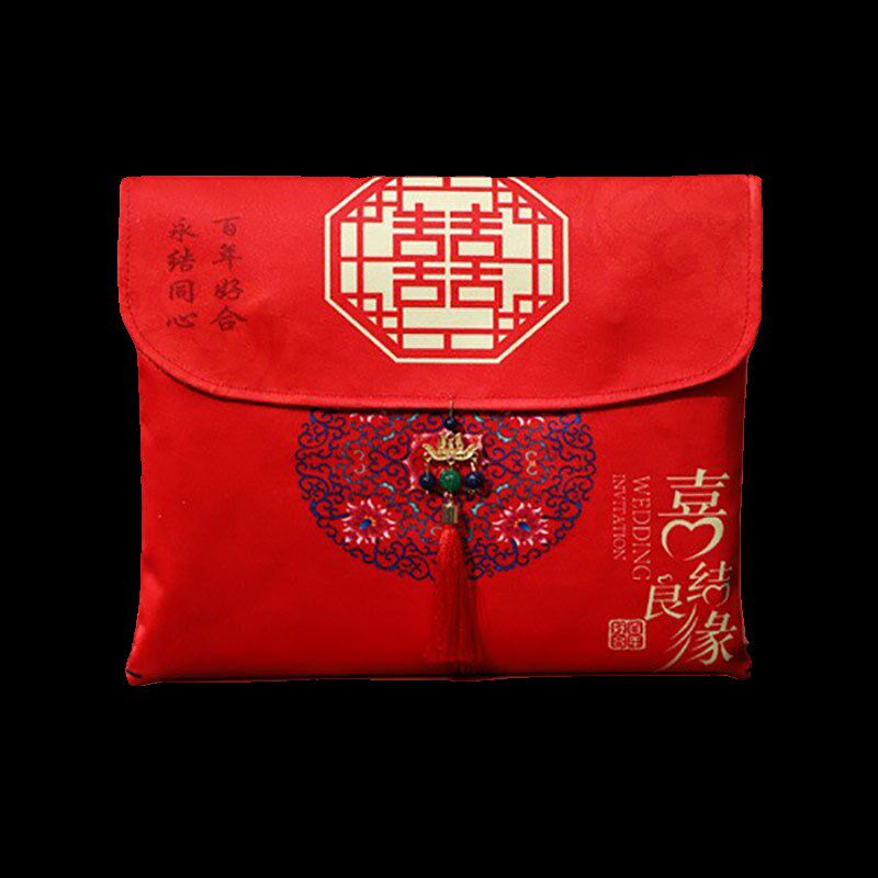 结婚彩礼盒订婚聘金提亲聘礼金箱婚庆3-4w-6-8万元超大布红包袋