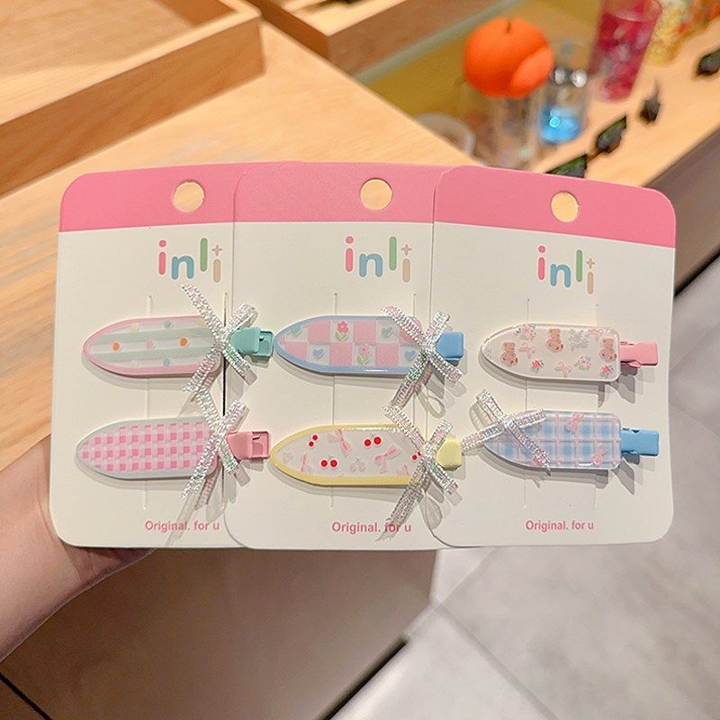 儿童发夹卡通可爱趣味刘海发夹前额边夹侧边小女孩无痕鸭嘴夹头饰