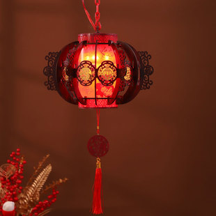 新年红灯笼2024新款旋转阳台大门乔迁古风宫灯led高端挂饰走马灯