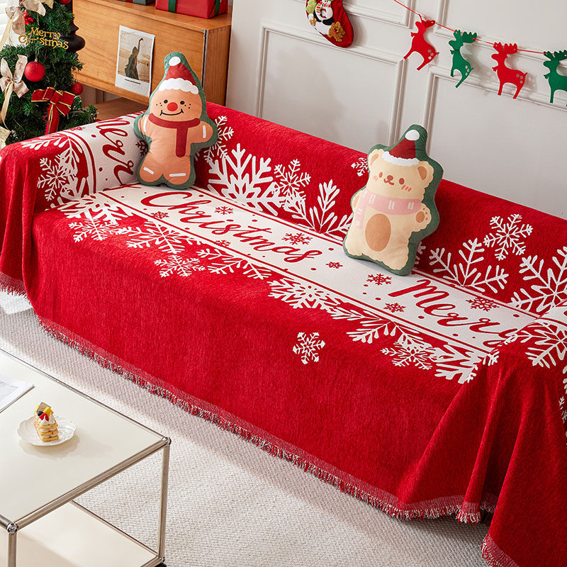 耶诞节新年红色喜庆沙发巾盖布毯沙发垫秋冬四季通用全包沙发套罩,居家布艺,沙发垫,淘宝优惠券,粉丝福利购,淘宝优惠卷