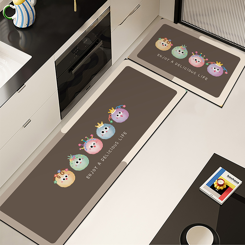 厨房专用硅藻泥地垫家用卡通垫子吸水防滑脚垫防脏卫生间厕所门垫