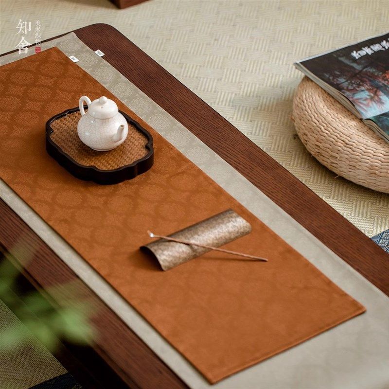 精梳全棉团花茶席中式复古宫廷布艺桌旗高端商务酒店家用茶垫知舍,居家布艺,茶席,淘宝优惠券,粉丝福利购,淘宝优惠卷