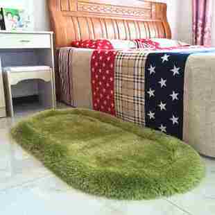 家用立体加厚椭圆弹力丝地毯卧室客厅茶几毯温馨可爱床边毛绒毯垫
