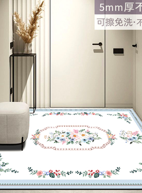 欧式入户进门厅玄关可擦厨房洗手间防水防油皮革垫子入户地垫免洗