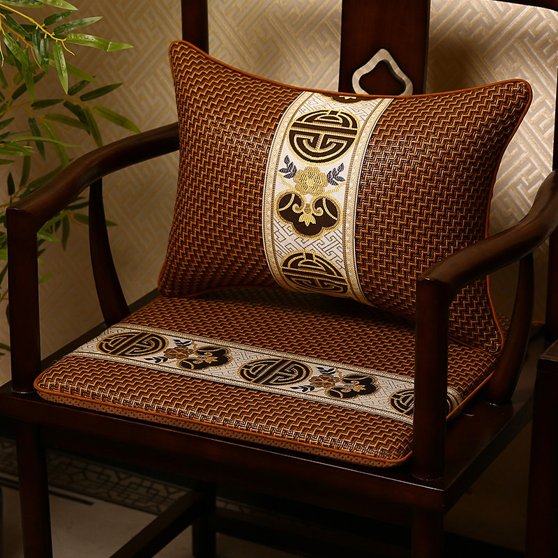 中式沙发坐垫椅子垫夏季凉席座垫实木圈椅餐椅垫藤席沙发垫子夏天