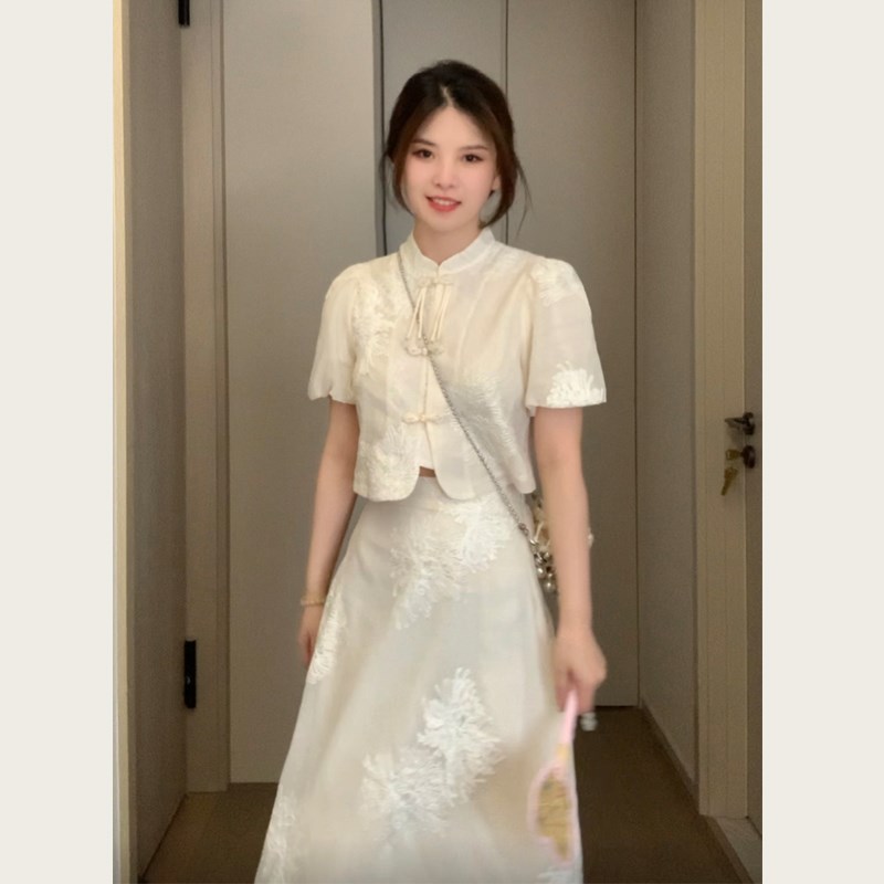 新中式女装中国风套装清冷感禅意风汉服改良旗袍裙子早春2024新款