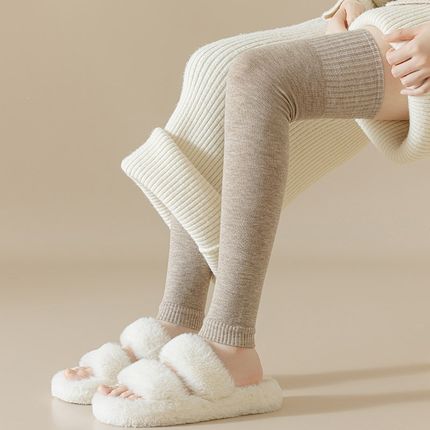 羊毛护膝盖保暖老寒腿女士关节秋冬季过膝袜子护小腿长筒高筒袜套