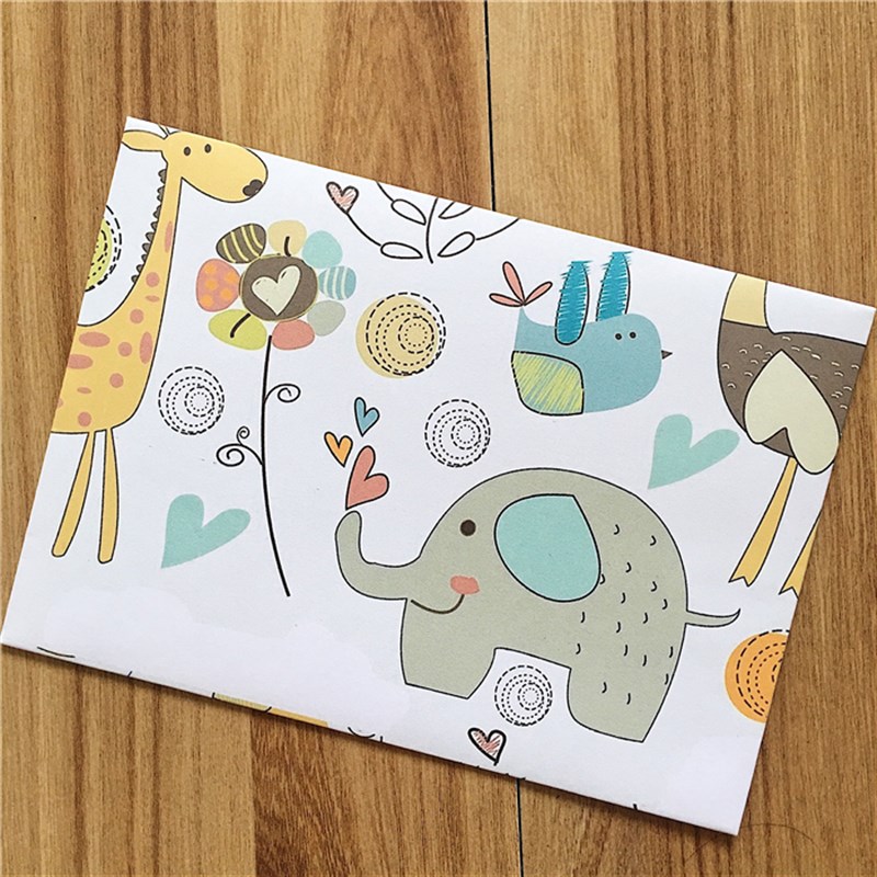 卡通动物信纸信封套装 浪漫写情书空白横线纸 简约文艺小清新稿纸