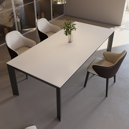 德利丰岩板餐桌大尺寸长方形别墅大户型家用办公写字餐桌书桌定制