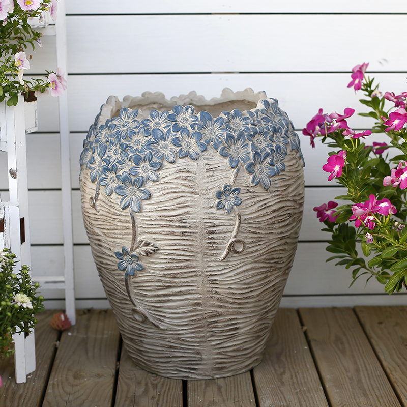 花盆户外破复古创意个性多肉粗陶花园庭院陶罐露台阳台装饰摆件