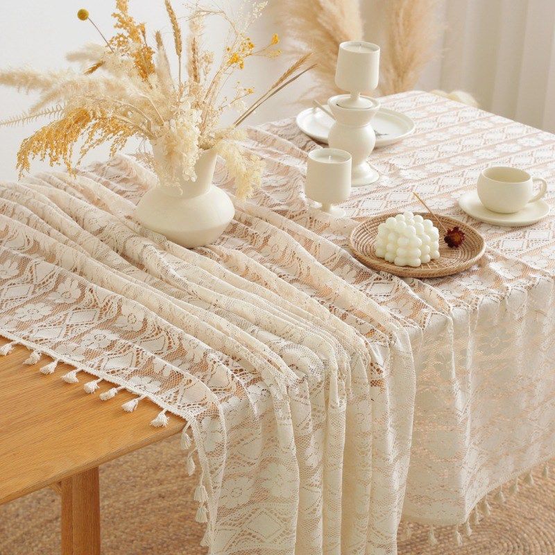 法式田园蕾丝餐桌桌布圆桌网红公主复古米色婚礼生日布置拍照背景,居家布艺,桌布,淘宝优惠券,粉丝福利购,淘宝优惠卷