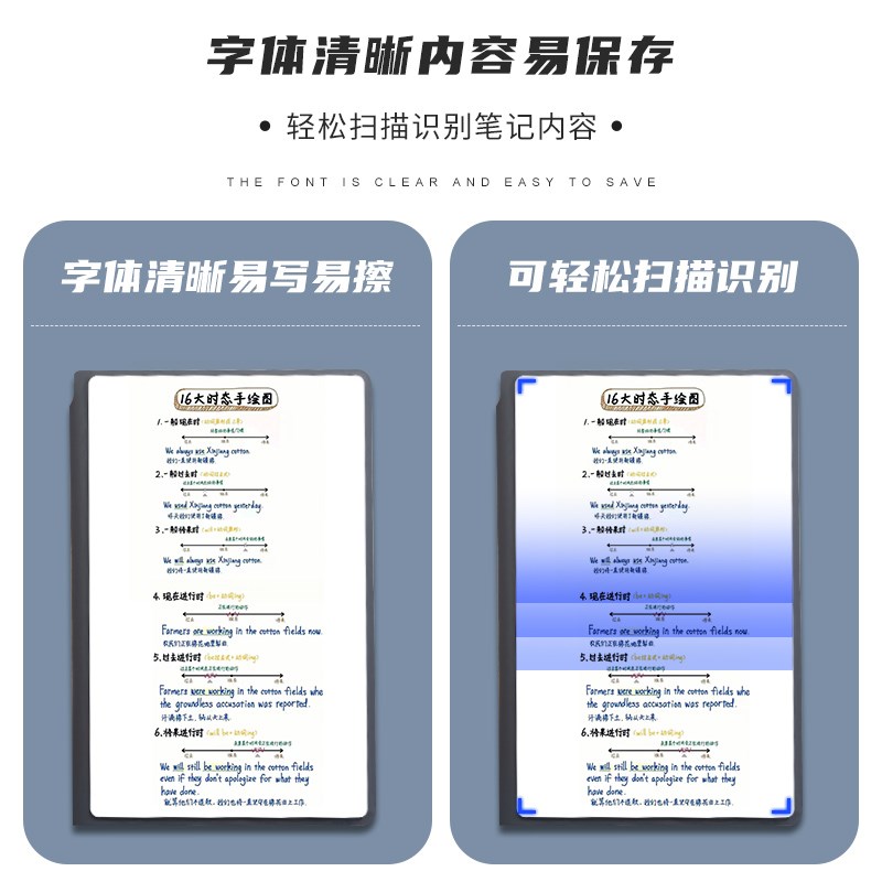 小白板草稿纸皮质白板笔记本桌面记事板写字板可擦A5手写板办公计图片
