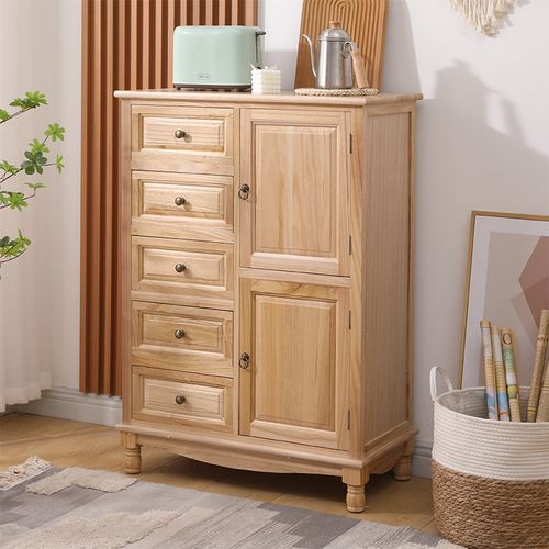 斗柜美式实木餐边柜客厅靠墙小柜子卧室收纳储物置物柜家用五斗柜