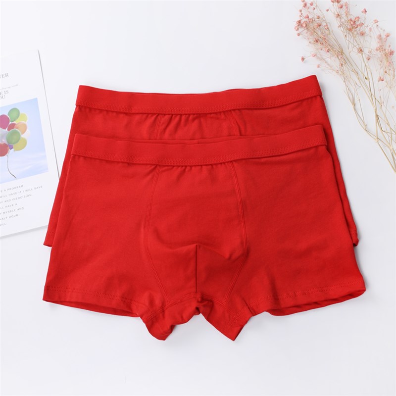 95-210斤男士纯棉四角裤全棉本命年大红透气裤衩平角裤头男内裤