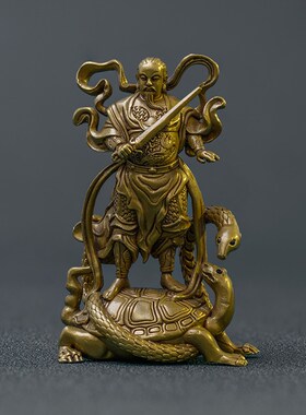 真武大帝铜像玄武玄天大帝神像摆件家用供奉家居禅意茶空间装饰品