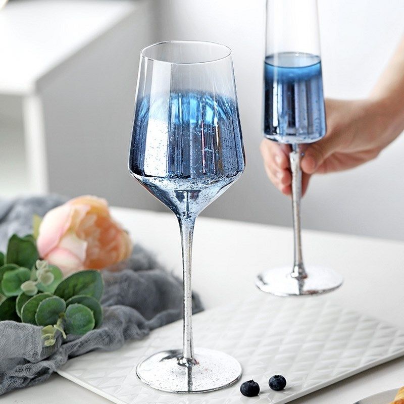 星空渐变水晶玻璃红酒杯高脚杯家用葡萄酒杯套装香槟杯鸡尾酒杯子