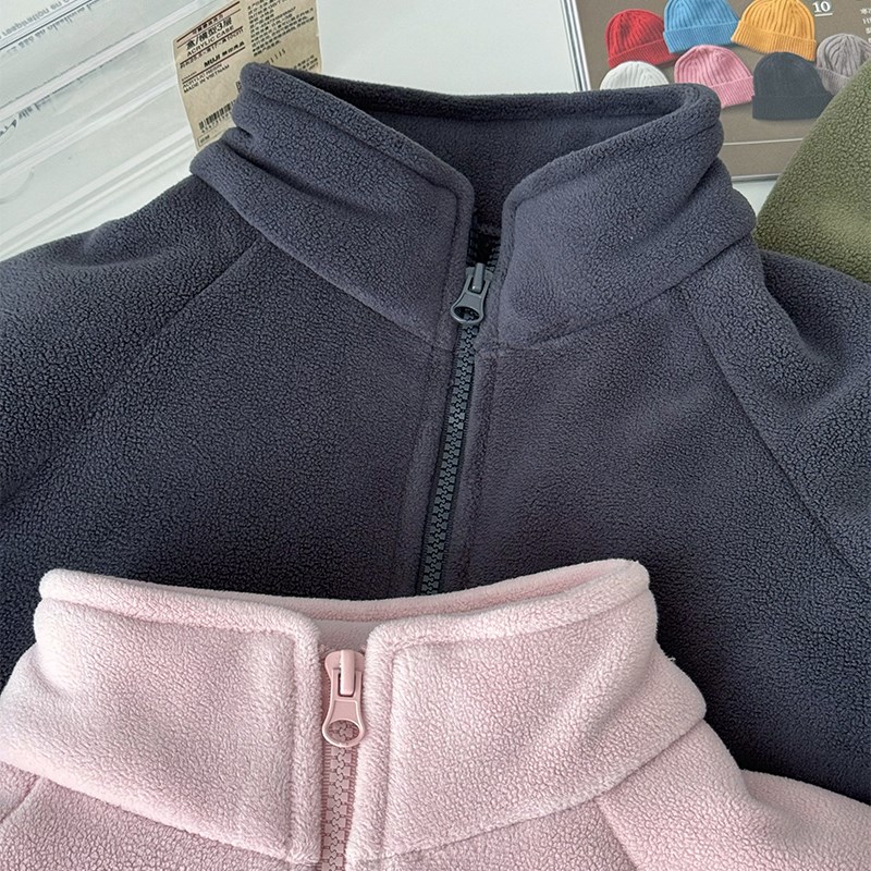 24新品 超软~亲子男女童加绒加厚摇粒绒外套儿童学生校服保暖神器