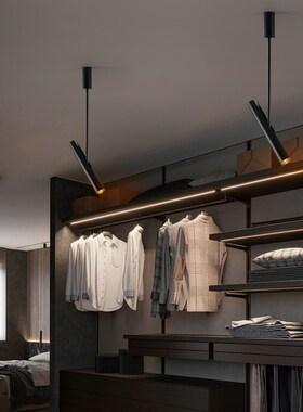 led长杆射灯明装吸顶式轨道灯可调角度长筒灯店铺服装店cob导轨灯