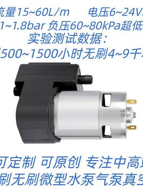 直销75kpa负压15~70L/min流量直流真空打气两用低功率大流量