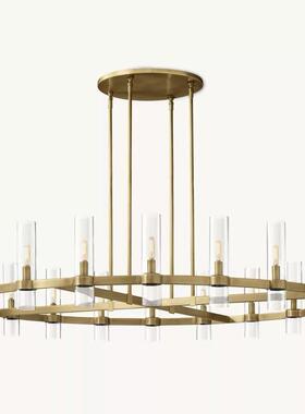 RH客厅吊灯轻奢高档全铜别墅大厅餐厅创意设计师款简美卧室吊灯