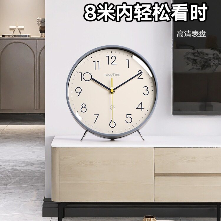 桌面新款座钟摆台式时钟闹钟客厅台钟摆件桌面摆放个性静音钟表