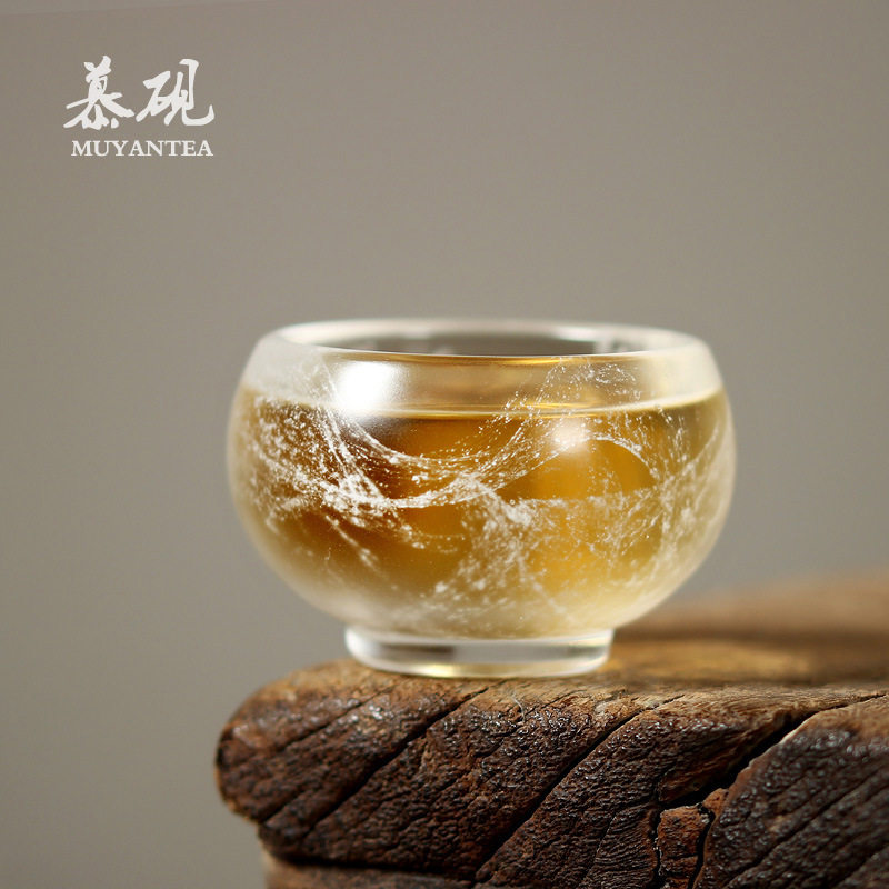 慕陶日式琉璃小杯子晶莹剔透简约茶杯玻璃主人单品茗杯盏杯