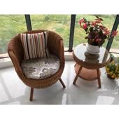 藤椅EST厅阳台椅小桌椅休闲椅单藤人靠背椅茶几组合藤编子客家用