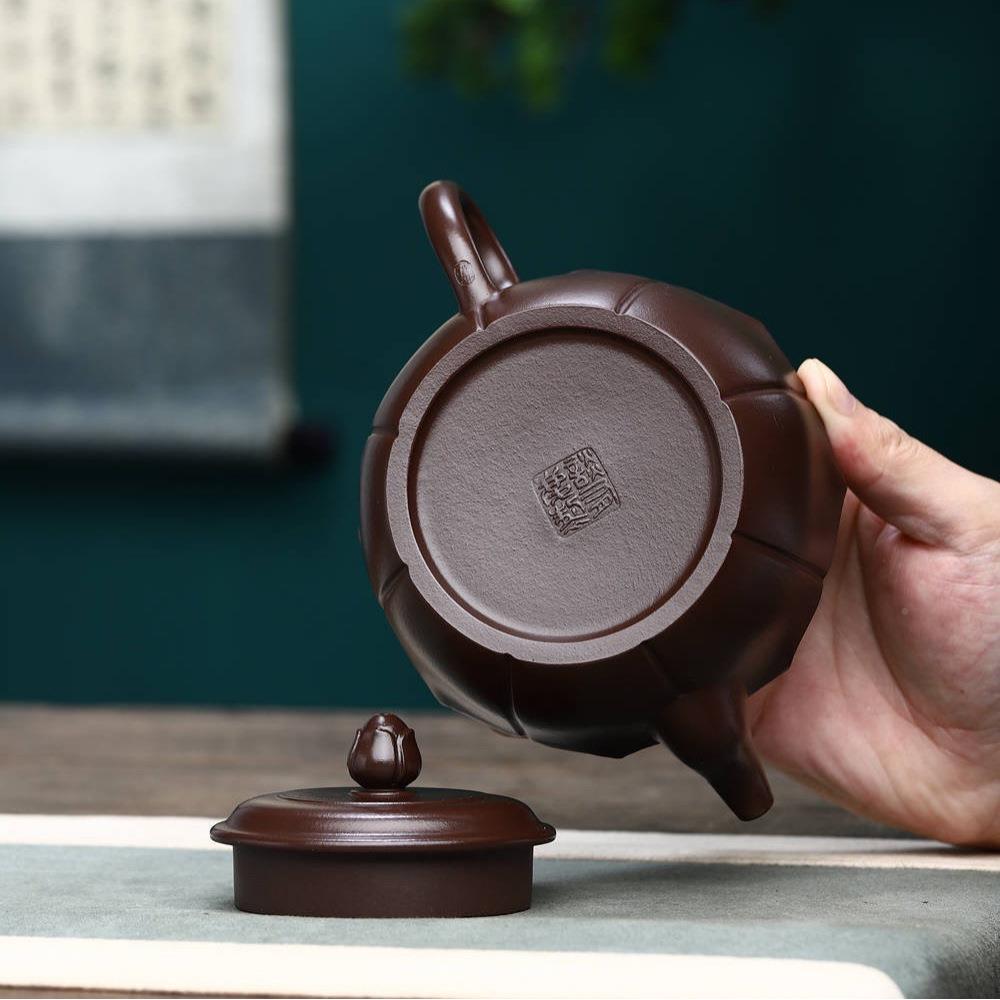 莲花紫壶宜兴紫砂壶茶壶茶具茶文玩茶名器陶器家传道330手工原矿