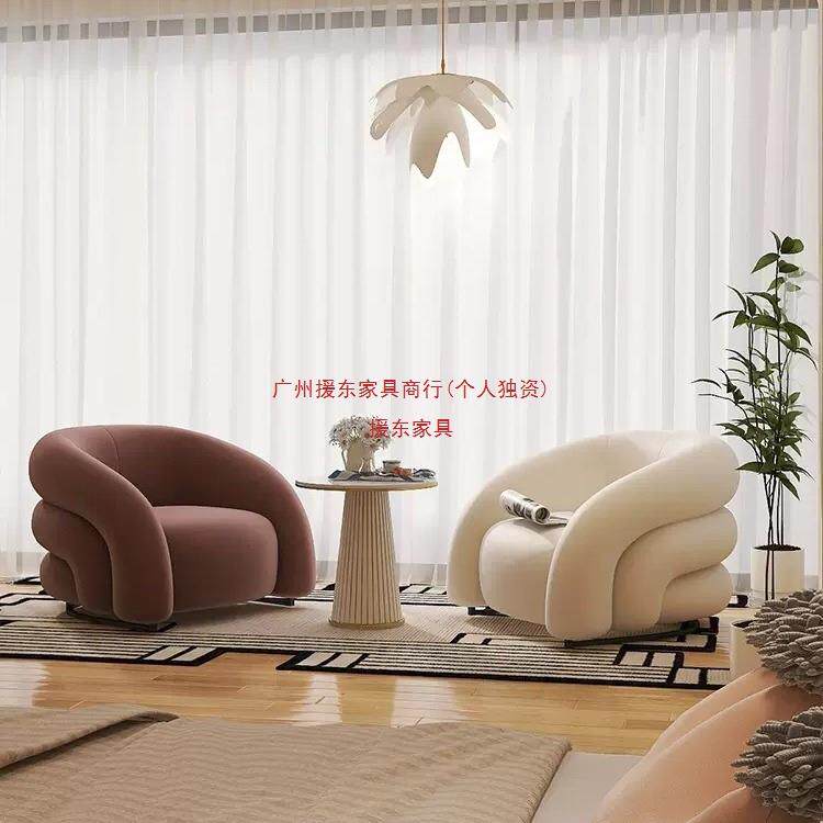 油风布沙发奶简客约创意小户型艺厅单人沙SZJ2024-发椅服装店休息