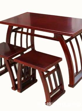 国学桌经幼儿园书法桌课木桌诵老榆桌马鞍桌实木国学桌家OYP用写