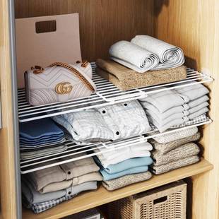 衣柜子内收隔板分层架衣橱柜免隔层隔纳断TT790568分隔板伸缩钉置