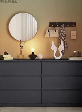 柜黑色斗柜家AGC用室抽屉柜卧收纳简约客现代多层五斗柜储物厅电