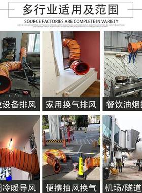 软风管导风管高温通软风管管道排风扇连接管缩FYE排风管风机排伸