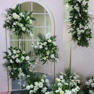 森STE系白色小清新婚迎礼场路景套系花仿真花引花点背景舞艺台宾