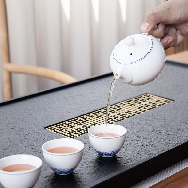 天然乌金石茶盘整块用现代简石头茶台大小号家石约材茶具海茶同窗