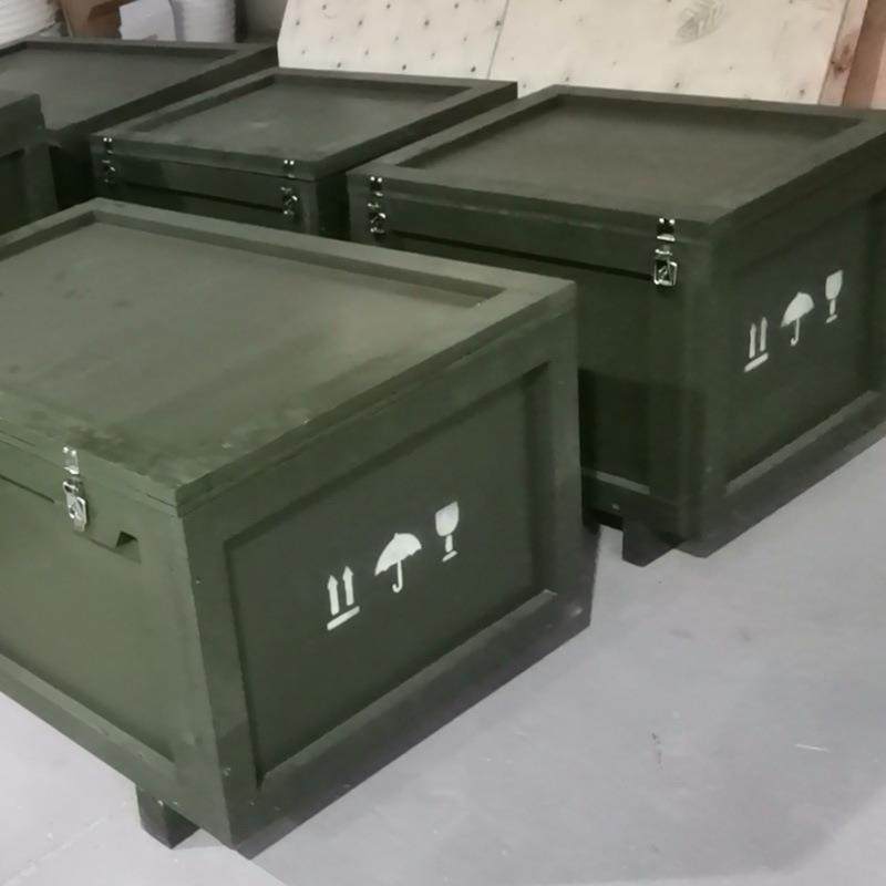 色仓仪器木箱潮包装绿箱储物流搬运箱绿色包装子重防型器械包装多