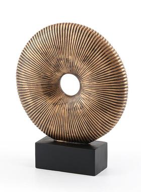 件做旧复古圆环圆壁铜钱MJE摆样间家居美乡式村几板何艺术抽象装