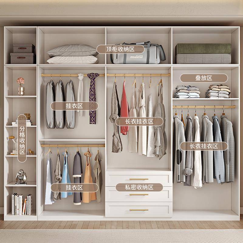 轻法式柜家用卧室小约户型现代简经济YG-366型衣柜子美式奶风实木