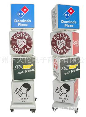 外层多立式可移动落地led户灯箱定旋制U855V软膜全自动转广告展示