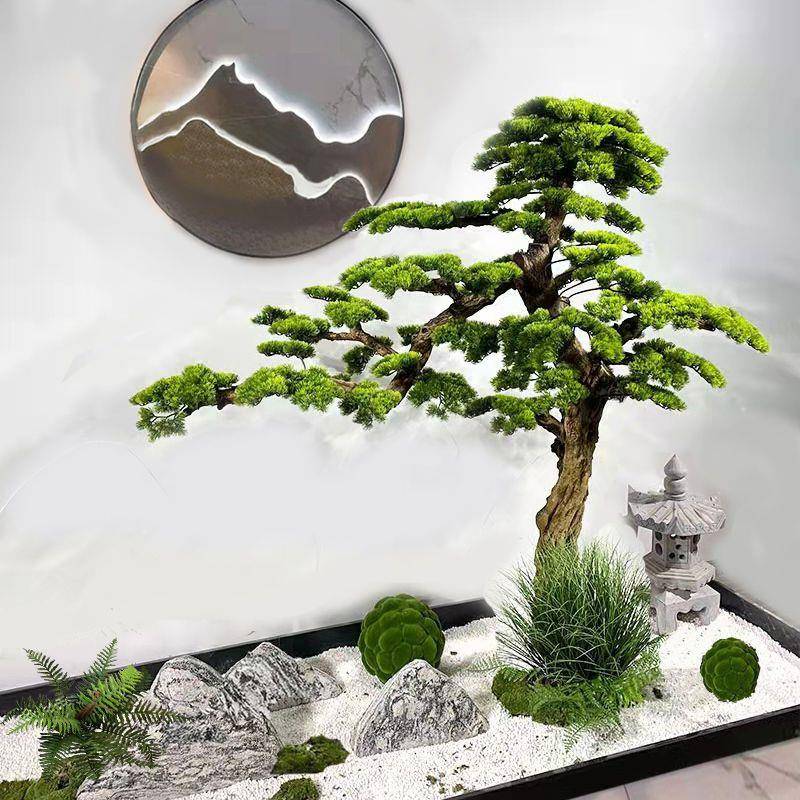 仿真客松松树罗汉松假松仿树1造型真树树装饰迎楼梯商假场装饰d制